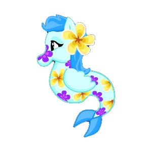 Blue Floral Hippocamp